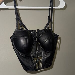 Black Strappy Bustier Top